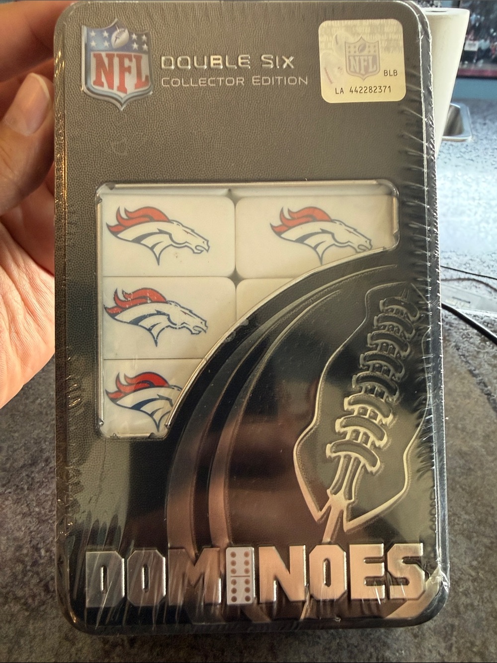 NFL Denver Broncos Double Six Collector Domino Set - White, Orange, Blue